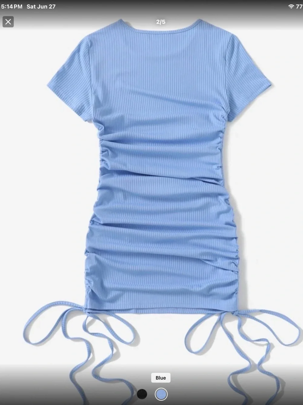 SHEIN grey Ribbed Ruched Mini Dress - Picture 2 of 6